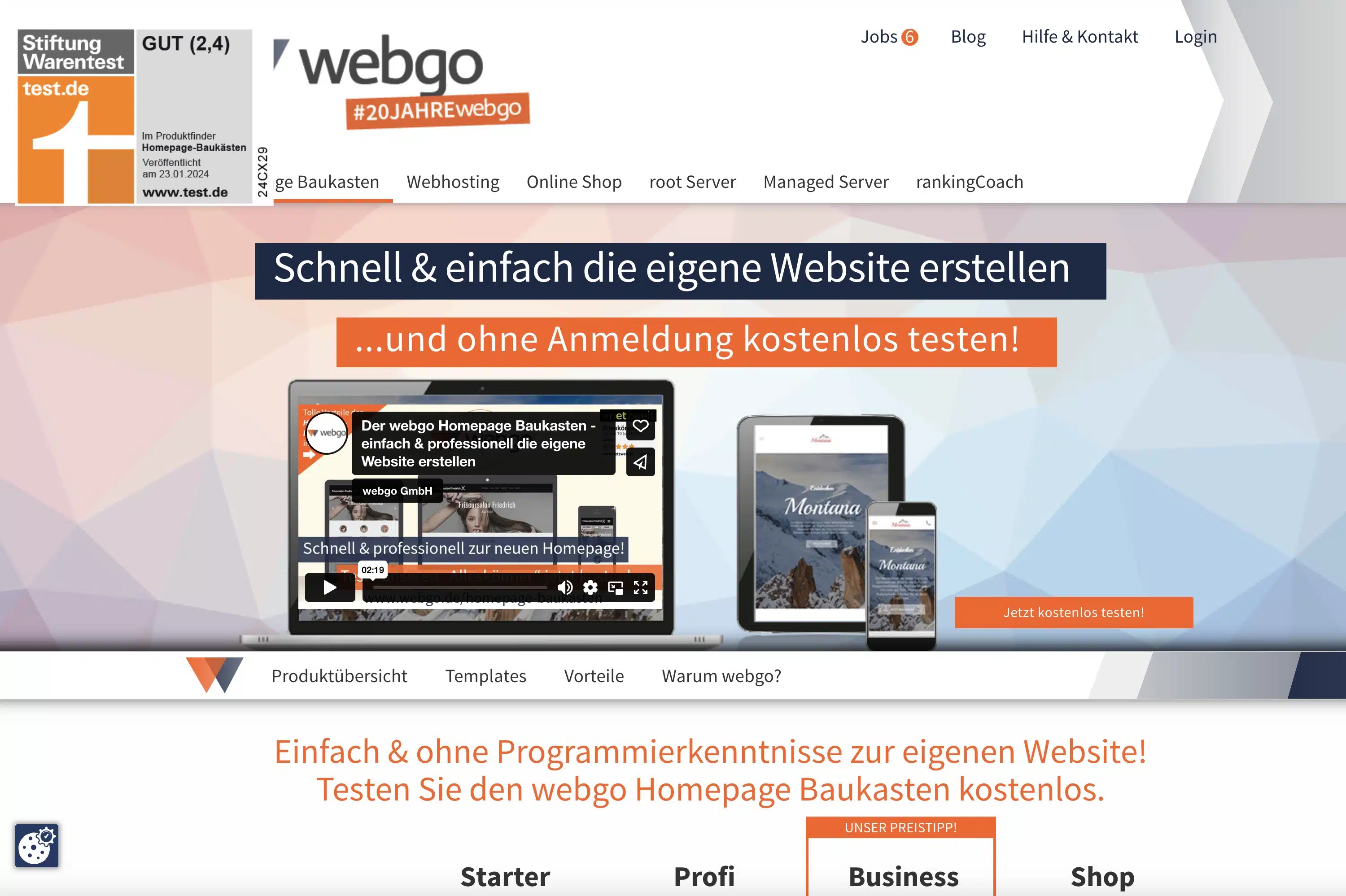 webgo Baukasten Editor